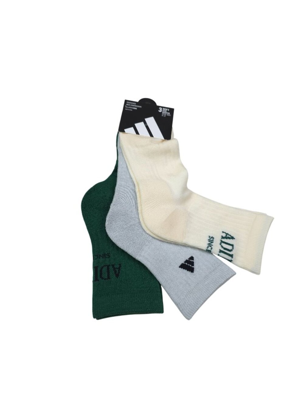 Adidas Men ClimaCool High Quarter Socks 3-Pack Cushioned Arch Compression  Green